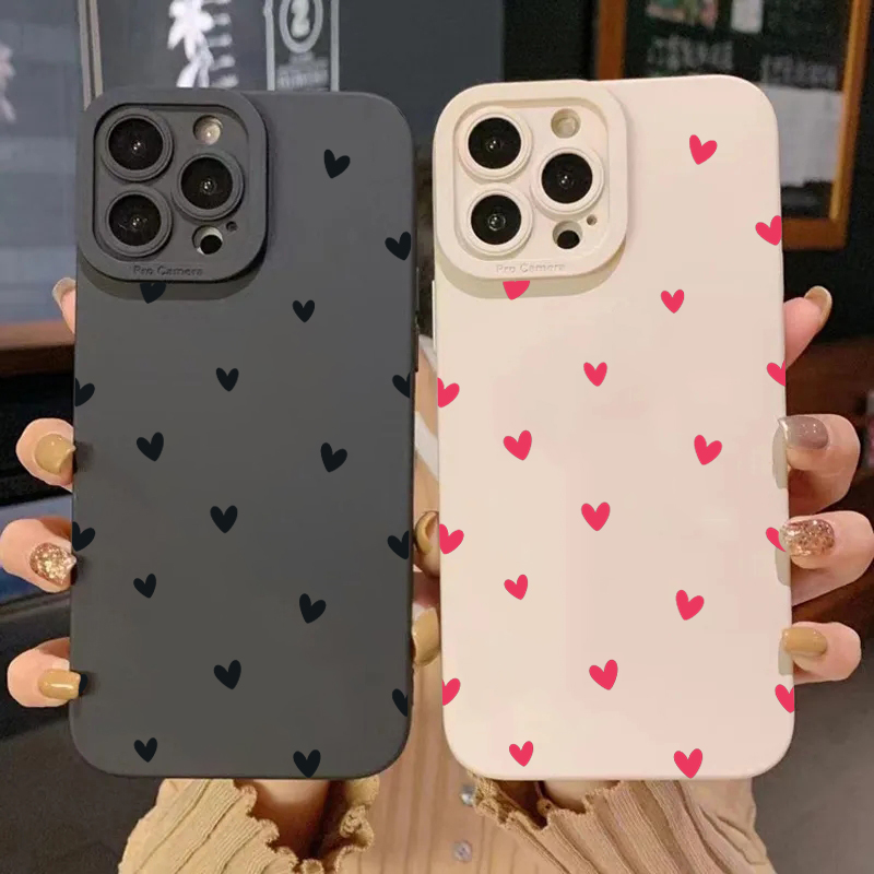 Samsung Galaxy S25 - Black Love Heart Protector Phone Cases