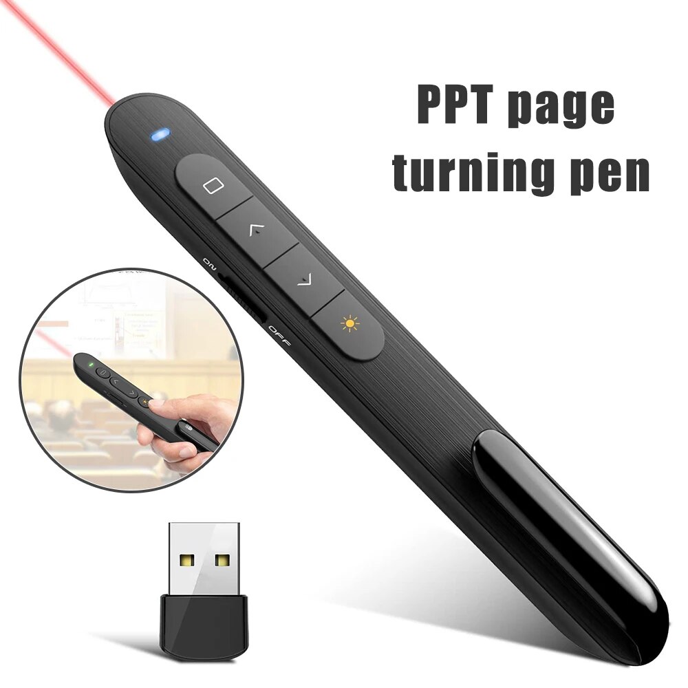 Laser Pointer Presenter - Remote Control Multifunctional Flip Pen Charging
