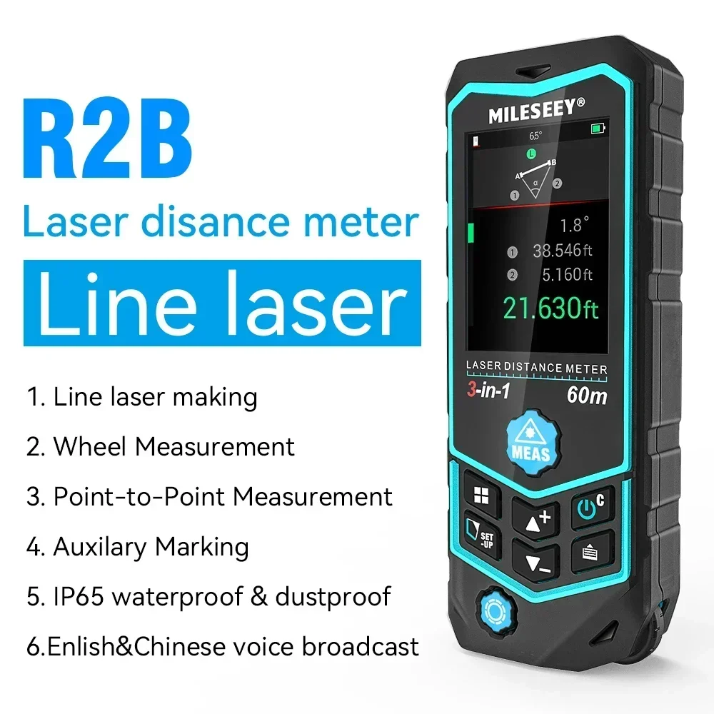 Mileseey R2B 60M USB Charging  - Laser Distance Measure ulasan dan harga