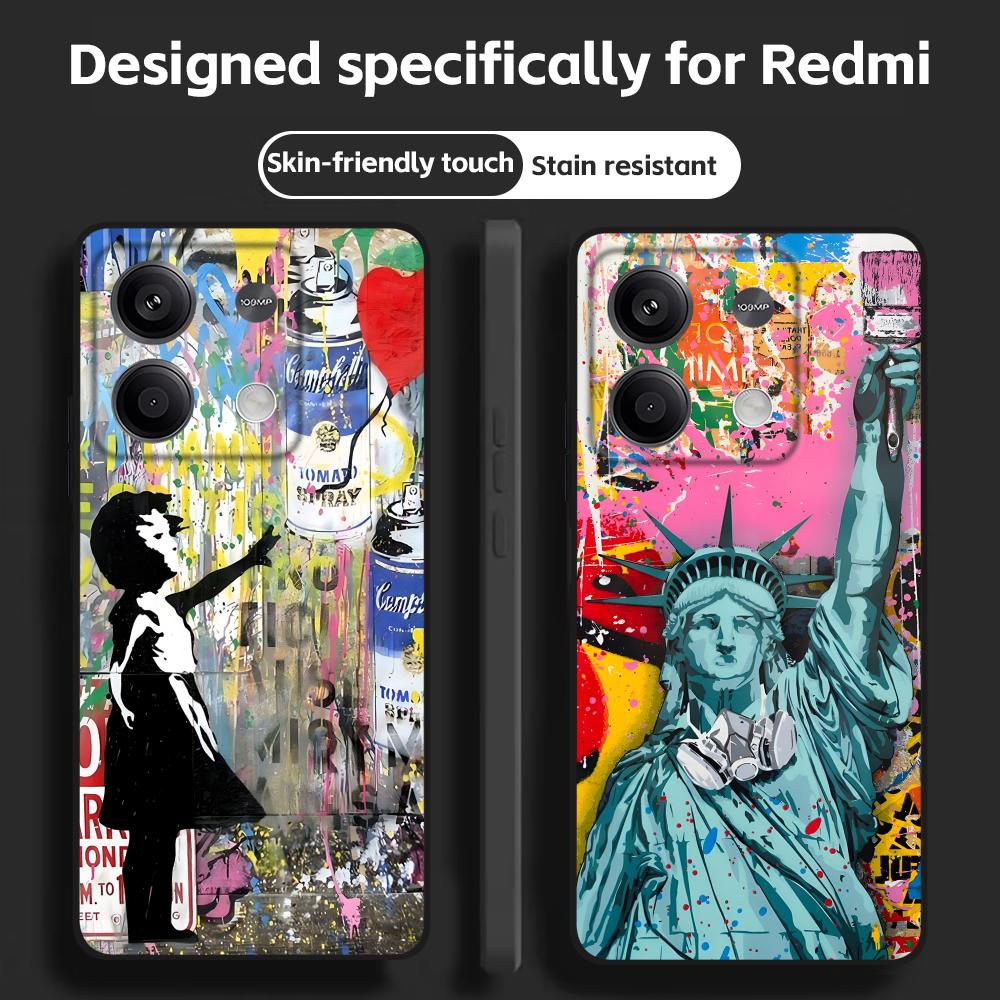 Banksy Graffiti Art  Phone Cas - Xiaomi Redmi Note 13 ulasan dan harga