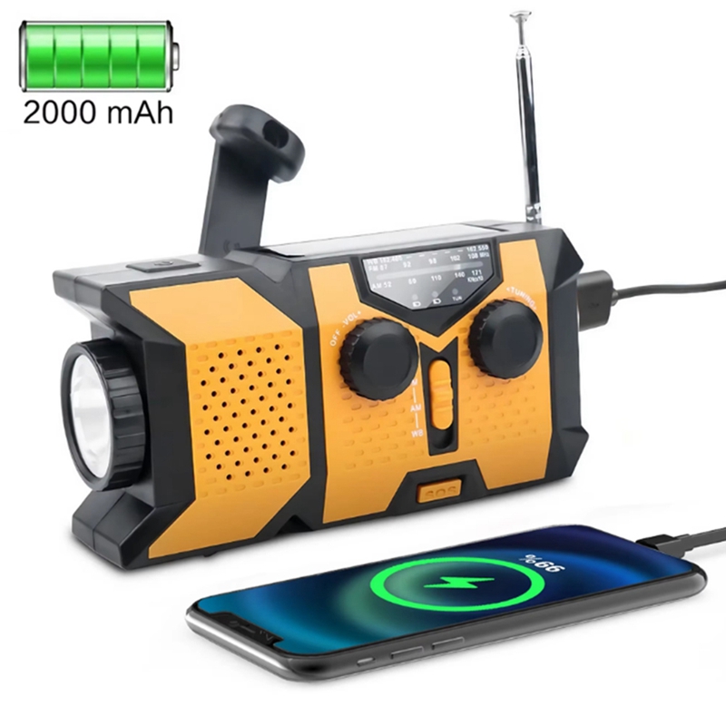 Solar Hand Crank Radio with LE - Solar Powered Charger ulasan dan harga