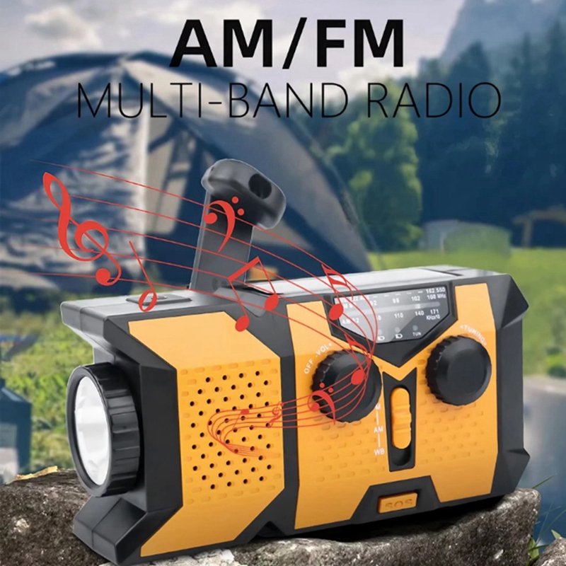 Solar Hand Crank Radio with LE - Solar Powered Charger ulasan dan harga