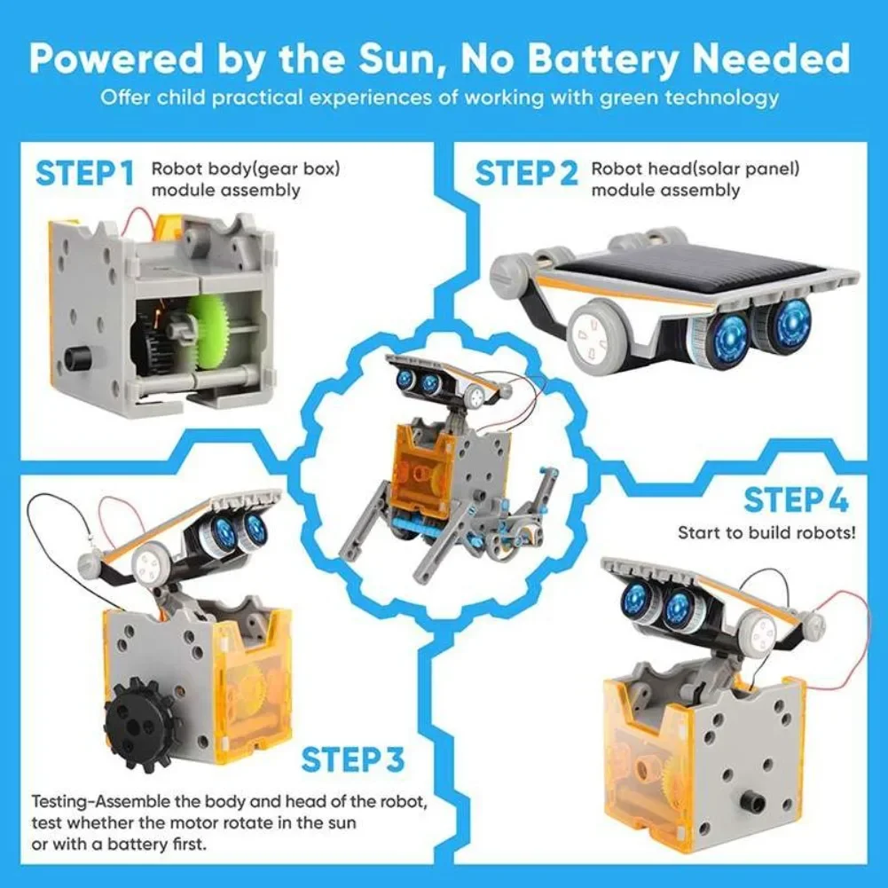 13 in 1 Solar Powered Robot Sc - Diy Electronics Gadgets ulasan dan harga